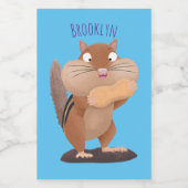 可愛いおもしろい大きなチップマンク漫画 フードラベル (シングルラベル)