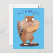 可愛いおもしろい大きなチップマンク漫画 ポストカード (正面/裏面)