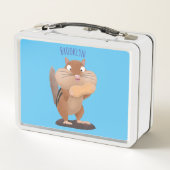 可愛いおもしろい大きなチップマンク漫画 メタルランチボックス (裏面)