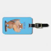 可愛いおもしろい大きなチップマンク漫画 ラゲッジタグ (正面横)