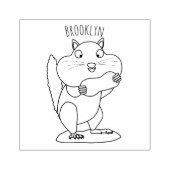 可愛いおもしろい大きなチップマンク漫画 ラバースタンプ (インプリント)