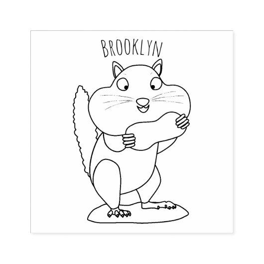 可愛いおもしろい大きなチップマンク漫画 ラバースタンプ (インプリント)