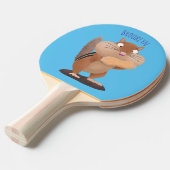 可愛いおもしろい大きなチップマンク漫画 卓球ラケット (正面アングル)