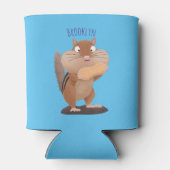 可愛いおもしろい大きなチップマンク漫画 缶クーラー (裏面)