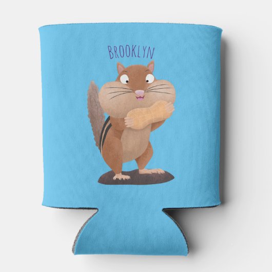 可愛いおもしろい大きなチップマンク漫画 缶クーラー (裏面)