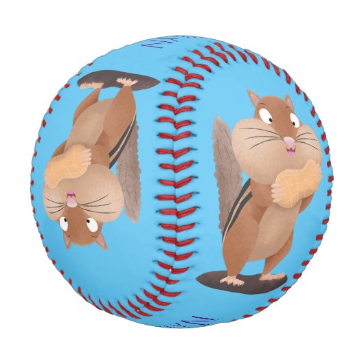 可愛いおもしろい大きなチップマンク漫画 野球ボール (アングル)