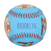 可愛いおもしろい大きなチップマンク漫画 野球ボール (正面)