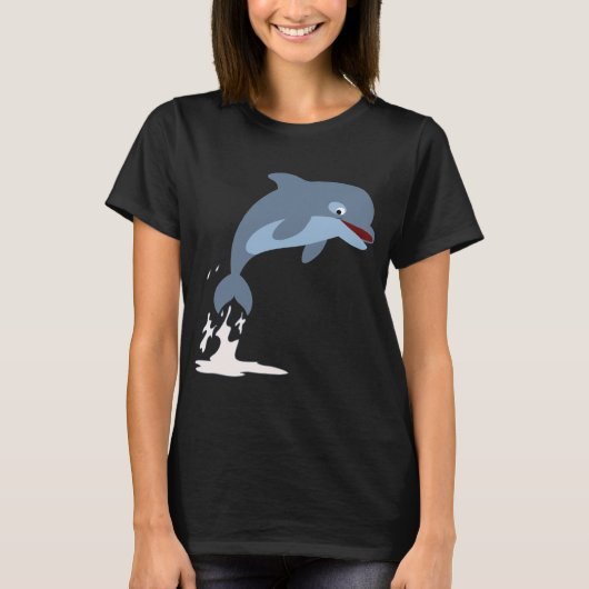 可愛いおもしろい好きマンガのドルフィン女性Tシャツ Tシャツ (正面)