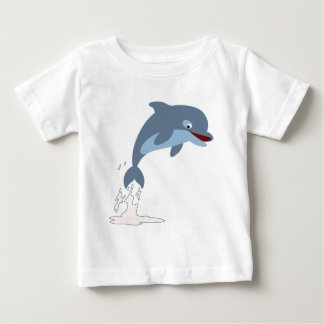 可愛いおもしろい好きマンガイルカベビーTシャツ ベビーTシャツ