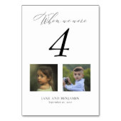 可愛いおもしろい幼少期結婚写真の表番号 テーブルナンバー (裏面)