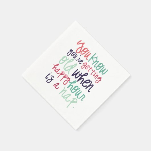 可愛いおもしろい引用文ことわざ老けたユーモア スタンダードカクテルナプキン (角)