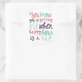 可愛いおもしろい引用文ことわざ老けたユーモア ラウンドシール (バッグ)