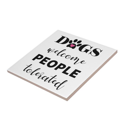 可愛いおもしろい引用文犬が大目に見る タイル (側面)