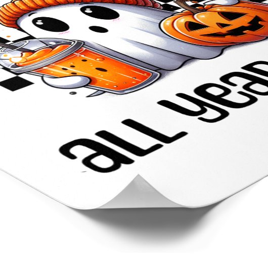 可愛いおもしろい怖い幽霊ハロウィングラフィックキッズアドゥ ポスター (角)