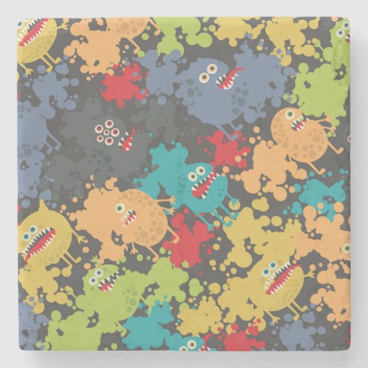 可愛いおもしろい怪物 ストーンコースター (正面)