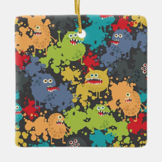 可愛いおもしろい怪物 セラミックオーナメント (正面)