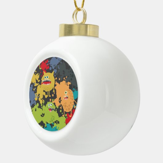 可愛いおもしろい怪物 セラミックボールオーナメント (右)