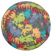 可愛いおもしろい怪物 ソフトボール (正面左)