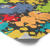 可愛いおもしろい怪物 ポスター (角)