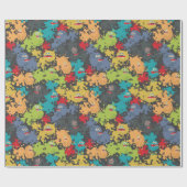 可愛いおもしろい怪物 ラッピングペーパー (フラット)