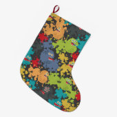 可愛いおもしろい怪物 ラージクリスマスストッキング (正面 (吊り時))