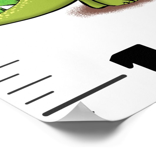 可愛いおもしろい恐竜の動物の漫画の成長チャート ポスター (角)