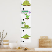 可愛いおもしろい恐竜の動物の漫画の成長チャート ポスター (キッチン)