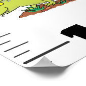 可愛いおもしろい恐竜の動物の漫画の成長チャート ポスター (角)