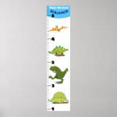 可愛いおもしろい恐竜の動物の漫画の成長チャート ポスター (正面)
