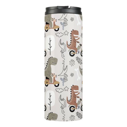可愛いおもしろい恐竜パターン タンブラー (裏面)