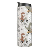 可愛いおもしろい恐竜パターン タンブラー (回転右)