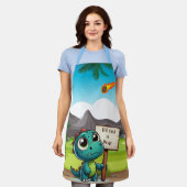 可愛いおもしろい恐竜 エプロン (着用した状態)