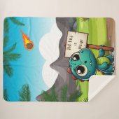 可愛いおもしろい恐竜 シェルパブランケット (正面(横))