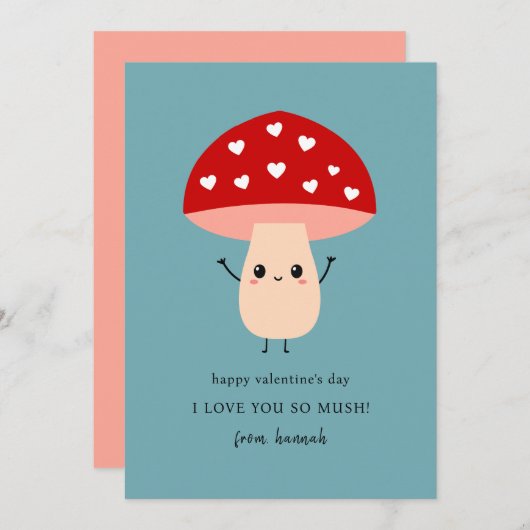 可愛いおもしろい愛するバレンタインおめでとう シーズンカード (正面/裏面)