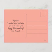 可愛いおもしろい愛するバレンタインの幸せ シーズンポストカード (裏面)