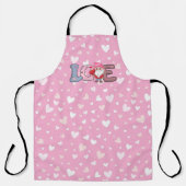 可愛いおもしろい愛のバレンタインの贈り物 エプロン (正面)