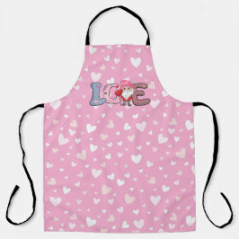可愛いおもしろい愛のバレンタインの贈り物 エプロン