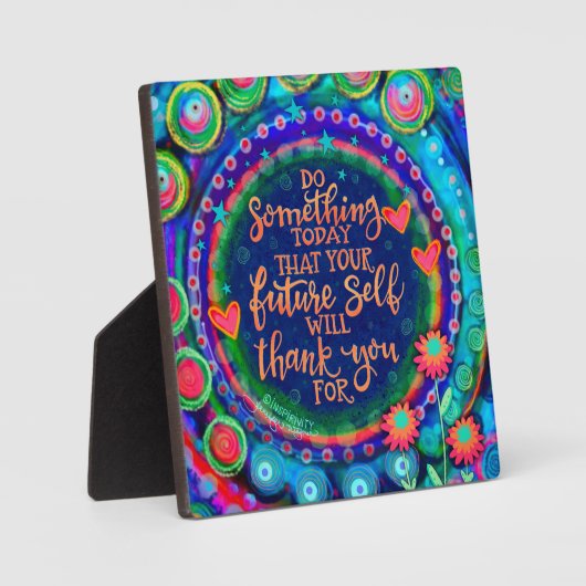 可愛いおもしろい感動的未来自己引用文 フォトプラーク (正面)