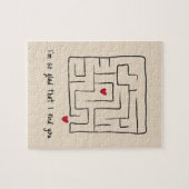 可愛いおもしろい手描き迷路バレンタインデー ジグソーパズル (横)