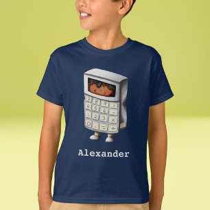 可愛いおもしろい数学おたくキッド計算ツール Tシャツ