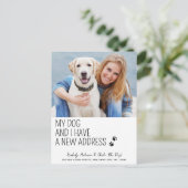 可愛いおもしろい新しい住所カスタムペット写真犬の移動 案内ポストカード (スタンド正面)