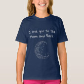 可愛いおもしろい月と背中に愛 Tシャツ (正面)