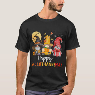 可愛いおもしろい格言ハッピーハロサンクスマス秋 Tシャツ