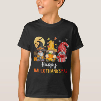 可愛いおもしろい格言ハッピーハロサンクスマス秋 Tシャツ