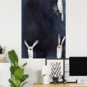 可愛いおもしろい水彩画抽象デザイン ポスター (ホームオフィス)