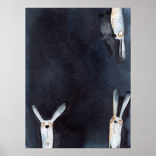 可愛いおもしろい水彩画抽象デザイン ポスター (正面)