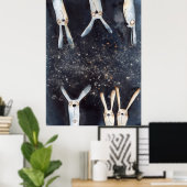 可愛いおもしろい水彩画抽象デザイン ポスター (ホームオフィス)