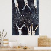 可愛いおもしろい水彩画抽象デザイン ポスター (キッチン)