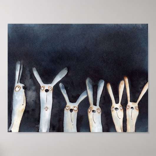 可愛いおもしろい水彩画抽象デザイン ポスター (正面)