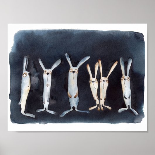 可愛いおもしろい水彩画抽象デザイン ポスター (正面)